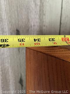 Chestnut Corner Cupboard.  Measures 48"W at Front, 75" Tall, 27" Deep at Center and 36" Each Side at Back