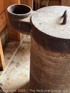 Metal Coal or Wood Fired Tank Heater Used to Keep Cattle Water Troughs From Freezing in Winter