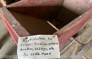 Eddy Plow Co. Greenwich NY Root Cutter for Cattle Feed. Original Paint and Stenciling. 