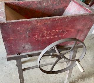 Eddy Plow Co. Greenwich NY Root Cutter for Cattle Feed. Original Paint and Stenciling. 