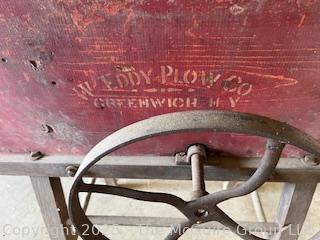 Eddy Plow Co. Greenwich NY Root Cutter for Cattle Feed. Original Paint and Stenciling. 