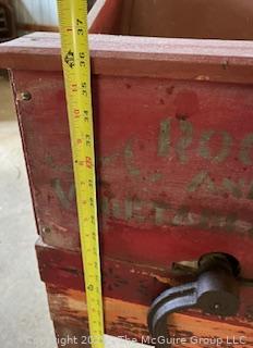 Wooden Hand Powered Root Cutter. Original Stenciling