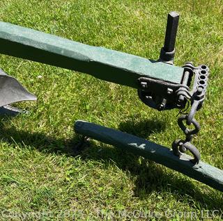Circa 1875 Wood Beam Horse-Drawn Plow Made by LeRoy Plow Co in LeRoy NY