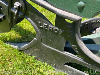 Circa 1875 Wood Beam Horse-Drawn Plow Made by LeRoy Plow Co in LeRoy NY