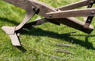 Wooden Beam Plow Made by The LeRoy Plow Co. LeRoy NY