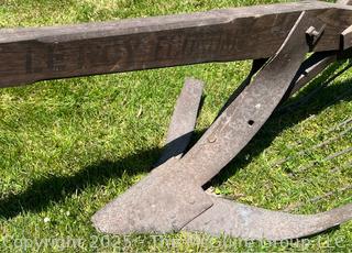 Wooden Beam Plow Made by The LeRoy Plow Co. LeRoy NY