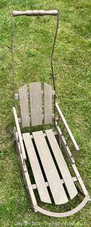 Child's Wooden Push Sled