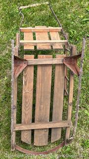 Child's Wooden Push Sled