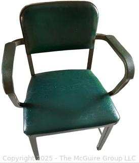 Padded Mid Century Industrial Metal Office Arm Chair