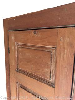 19th C Four (4) Shelf Pine Wall Cabinet w/ Single Door.  Measures 27 x 13 x 50"T