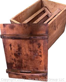 Primitive Lidded Wooden Butter Churn with Hand Crank (12 x 11 x 16"T)