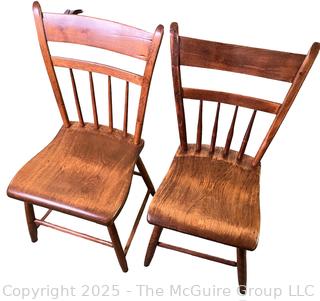 Two (2) Primitive Farmhouse Plank Chairs
