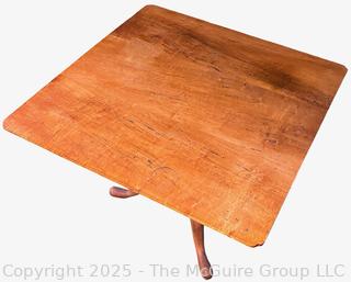 Spalted Maple Front Table on Tripod Base Made by Master Craftsman Chris Harter of Madison NY