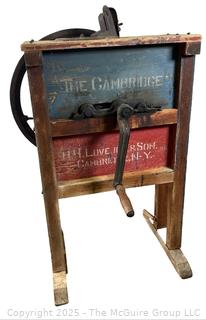 Hand Cranked Corn Sheller with Original Paint , Manufactured by H. Lovejoy & Sons, Cambridge, NY, Circa 1900<br>

<br><br>

Removal Options:<br><br> Sat (Nov 8) & Sun (Nov 9) 11-3pm, 56 Scotch Hill Rd., Cambridge NY 12816<br><br>

Sat (Nov 15) 12-2pm, TMG Warehouse, 2800 Juniper St., Fairfax, VA 22031<br><br>

Request Shipping (david@themcguiregroupllc.com)