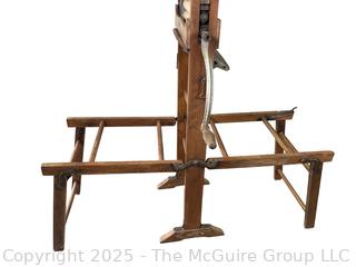 Antique Wooden Clothes Wringer Washer w/ Double Fold Down Benches. Anchor Brand
