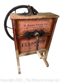 Antique Corn Sheller Hand Cranked.  Eddy Plow Co. Greenwich NY "Clean Cob No.1" Early 1900's