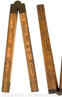 Seven (7) Folding Carpenters' Rulers<br>

<br><br>

Removal Options:<br><br> Sat (Nov 8) & Sun (Nov 9) 11-3pm, 56 Scotch Hill Rd., Cambridge NY 12816<br><br>

Sat (Nov 15) 12-2pm, TMG Warehouse, 2800 Juniper St., Fairfax, VA 22031<br><br>

Request Shipping (david@themcguiregroupllc.com)