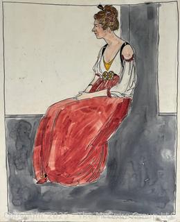 & Unframed Paint on Paper of Woman Sitting Signed by Artist Jennie Mae McGuire 2 Sided (WAS 2046) <br>

<br><br>

Removal Options:<br><br> Sat (Nov 8) & Sun (Nov 9) 11-3pm, 56 Scotch Hill Rd., Cambridge NY 12816<br><br>

Sat (Nov 15) 12-2pm, TMG Warehouse, 2800 Juniper St., Fairfax, VA 22031<br><br>

Request Shipping (david@themcguiregroupllc.com)