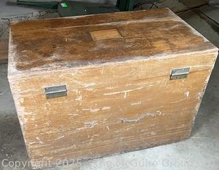 Large Wooden Steamer Trunk 