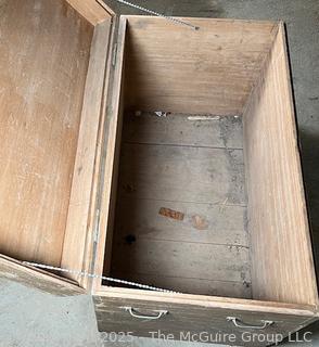Large Wooden Steamer Trunk 