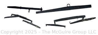 Collection of Antique Farm Equipment Including Horse Harness Single and Doubletrees, Ice Cutting 
Saw Blade, Hay Fork and Two-Man Crosscut Saw Blade  