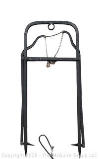 Collection of Antique Farm Equipment Including Horse Harness Single and Doubletrees, Ice Cutting 
Saw Blade, Hay Fork and Two-Man Crosscut Saw Blade  