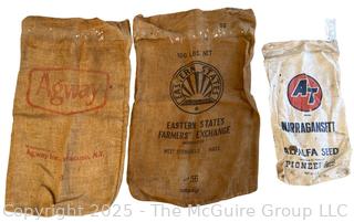 Three (3) Seed Bags Agway, Eastern States Farmers Exchange and Narragansett