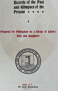 Grouping of Washington County NY Historical Resources Including The Salem Book