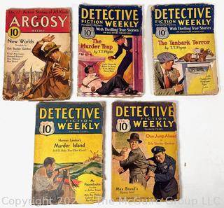Five (5) Soft Cover Books Detective Weekly and Argosy 1931 and 1932