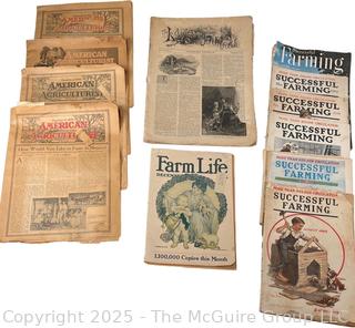 Grouping of Magazines Including Successful Farming, Ladies Home Journal, American Agriculturist and Farm Life