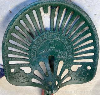 Walter A. Wood Cast Iron Seat Attached to Wooden Tongue. Hoosic Falls NY