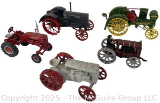 Five (5) Die Cast Metal Toy Tractors