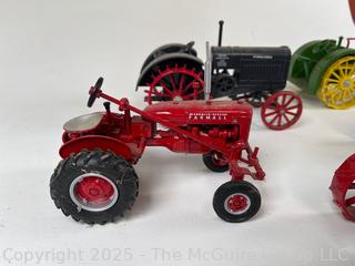 Five (5) Die Cast Metal Toy Tractors