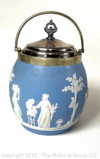 Wedgwood Jasperware Blue Biscuit Barrel Jar