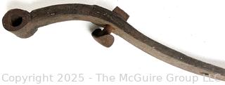 Eclectic Grouping Including Folding Ranger Shovel, Sickles and Large Forged Iron "O" Ring