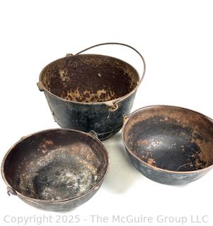 Three (3) Cast Iron Pots