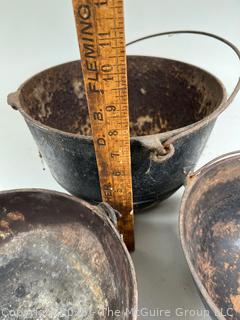 Three (3) Cast Iron Pots