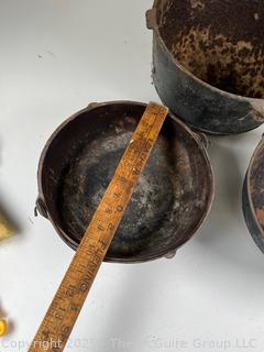 Three (3) Cast Iron Pots