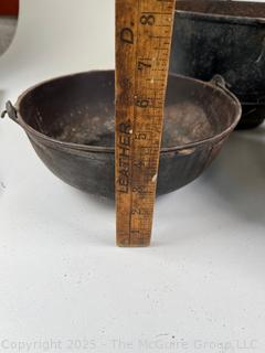 Three (3) Cast Iron Pots