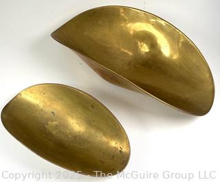 Two (2) Brass Balance Scale Pans