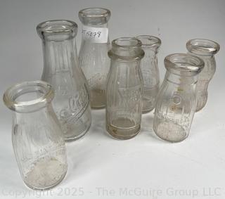 Seven (7) Milk and Cream Bottles Including William's, Amsterdam, Central and Fort Schuyler