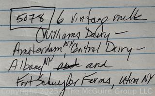 Seven (7) Milk and Cream Bottles Including William's, Amsterdam, Central and Fort Schuyler