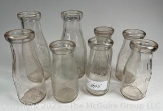 Eight (8) Milk and Cream Bottles Including Delong's, Horst, Hewitt Bros. and A&P