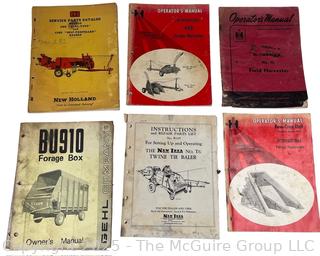 6 Original Operator Manuals. Farm Tractors and Machinery