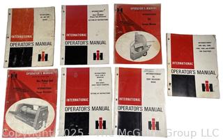 Seven (7) International Harvester Operator Manuals. Farm Tractors and Machinery
