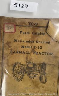 TC-9 Parts Catalog for McCormick-Deering Model F-12 Farmall Tractor