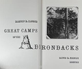 Two (2) HB Coffee Table Books.  Great Camps of the Adirondacks by Kaiser and American Barns by Stanley Schuler