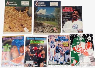 Magazines Including Country Gentleman Sports Illustrated. Dr. J, Gretsky, Ali-Tyson, Simms and 1971 Dartmouth-Cornell Football Program Featuring Ed Marinaro 