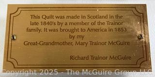 McGuire Quilt Patch. Framed Under Glass
