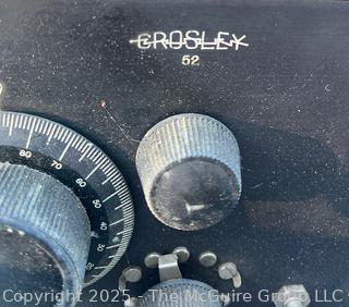 Early 20th C Model 52 Crosley Tube Radio Receiver and Crosley Ultra Musicone Speaker